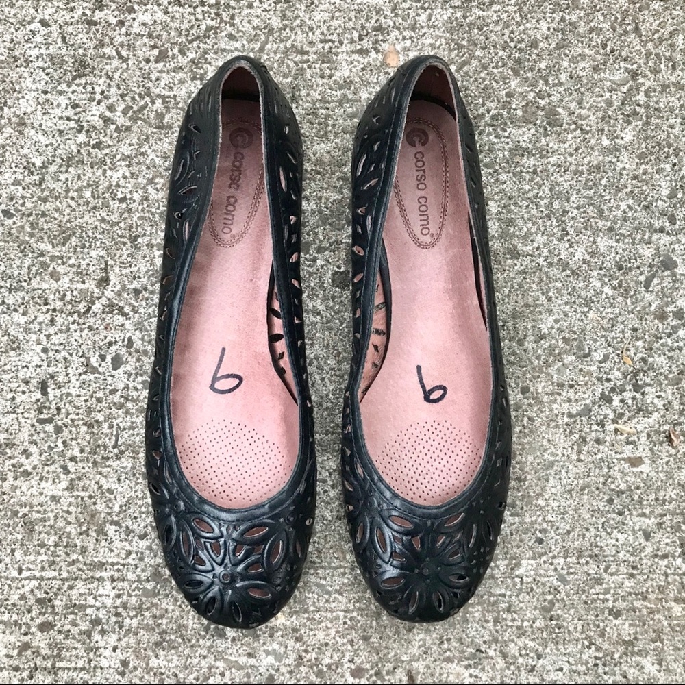 Coral Como Floral Cutout Ballet Flats